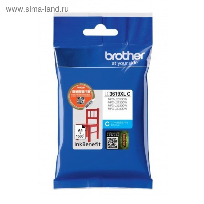 

Картридж струйный Brother LC3619XLC голубой для Brother MFC-J3530DW/J3930DW