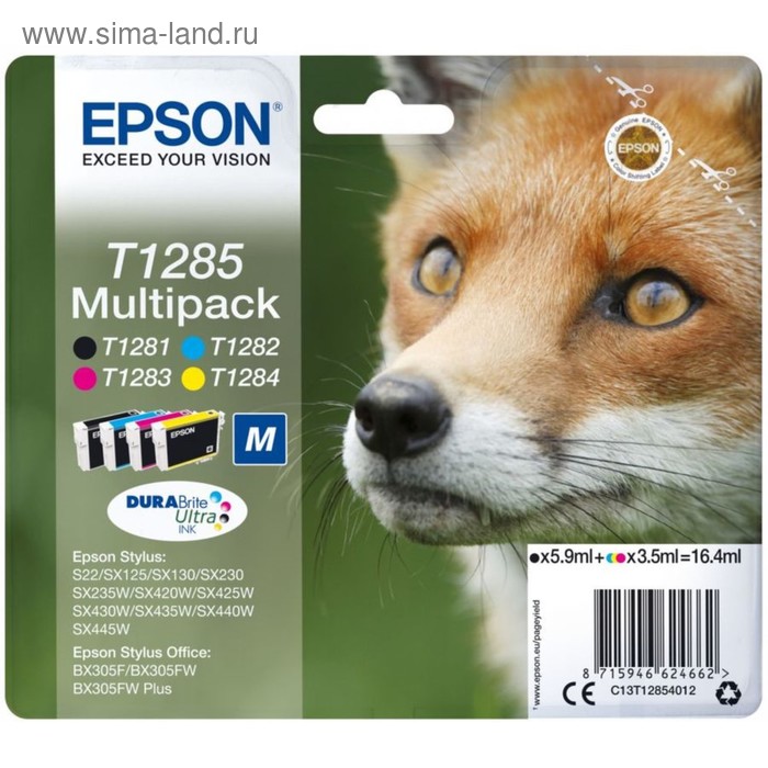 фото Набор картриджей для epson t1285 (c13t12854012), 4 цвета