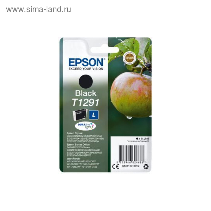

Картридж струйный Epson T1291 C13T12914012 черный (11.2мл) для Epson SX420W/BX305F