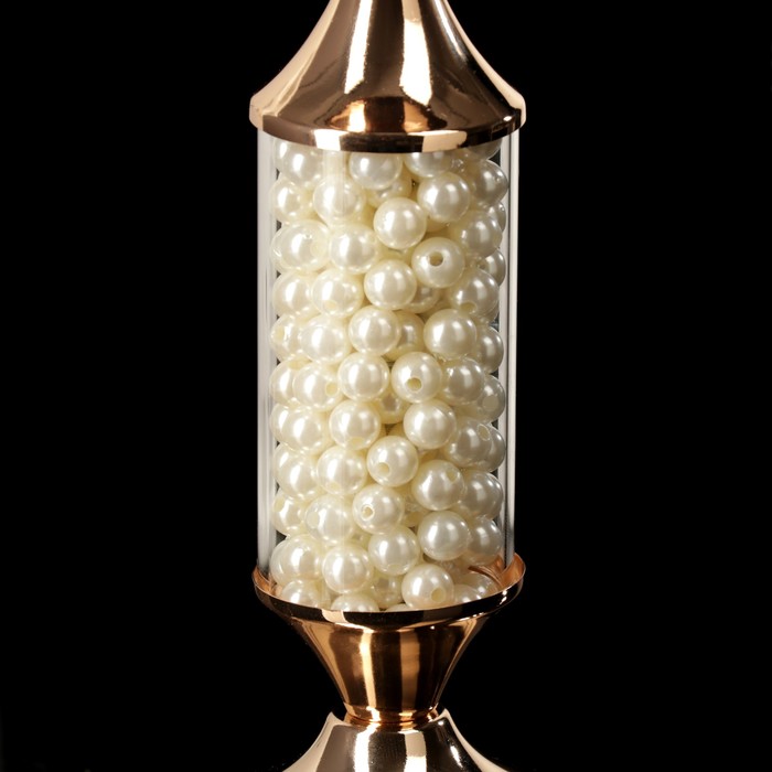 Подсвечник металл, стекло на 1 свечу "Жемчужины под стеклом" 43,5х12,5х12,5 см