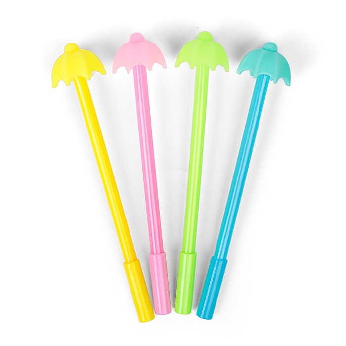 Ручка гелевая-прикол МИКС Зонтик