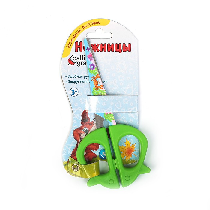 Ножницы 13см пласт ручки закруг конц Мышки МИКС на блистере