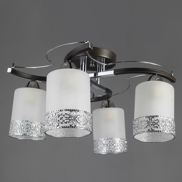 Люстра "Ассами " 4х60WxE27 черный-хром