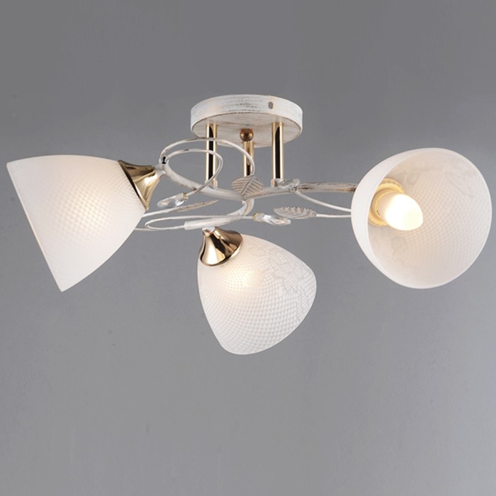 Люстра "Сарния " 3х60WxE27 белый-золото