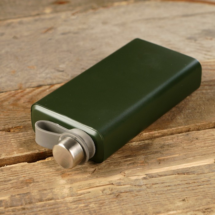 Фляжка 7 oz «Модерн», зелёная, 2.5х7.5х15.5 см