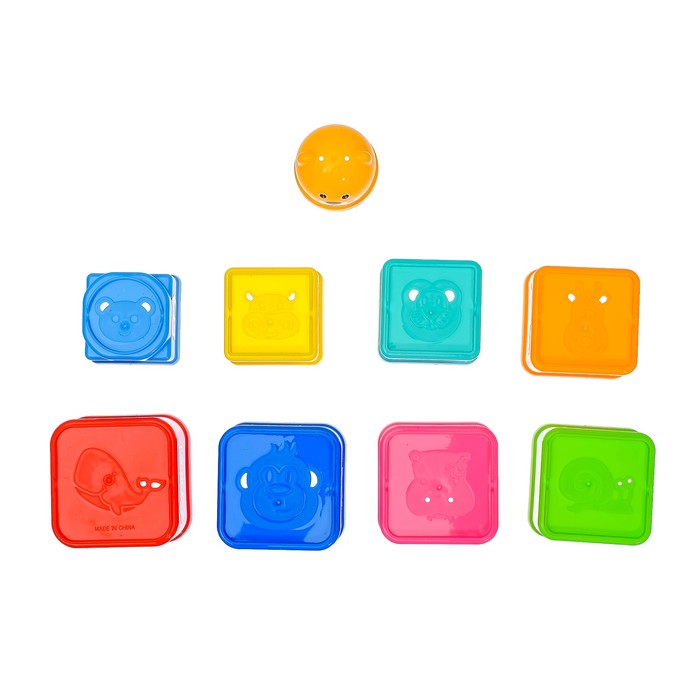 Развивающая игрушка «Пирамидка-стаканчики: Море», 9 предметов