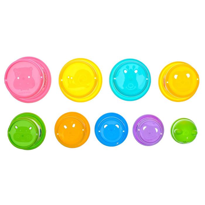 Развивающая игрушка «Пирамидка-стаканчики: Теремок», 11 предметов