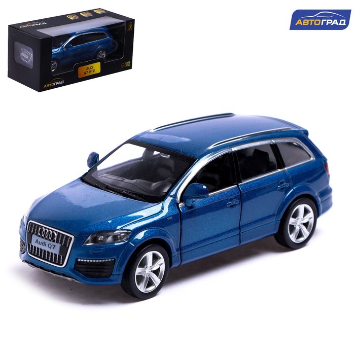 Машина металлическая AUDI Q7 V12, 1:32, открываются двери, инерция, цвет синий цена и фото