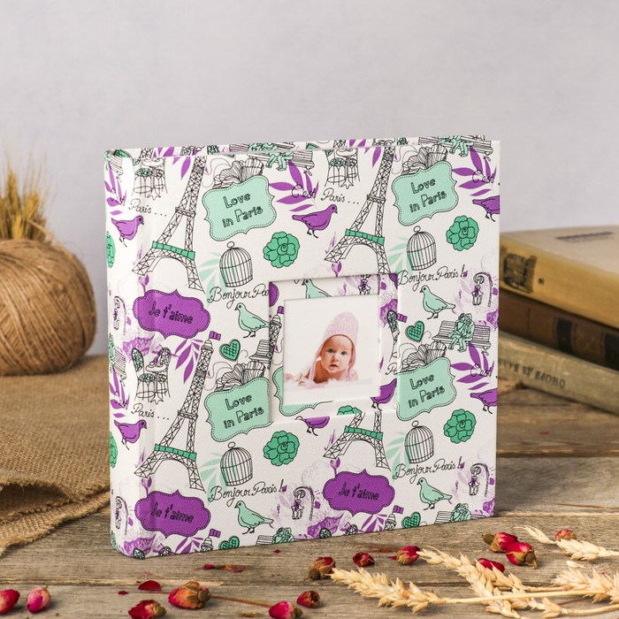 Фотоальбом на 200 фото 10х15 см "Эйфелева башня" бумажные листы кожзам МИКС 22х22х5 см