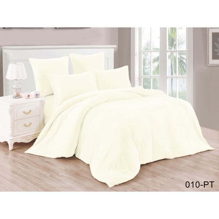 КПБ евро, 220х250 см, 200х220 см, 50х70 см, 70х70 см по 2 шт., микросатин, экрю