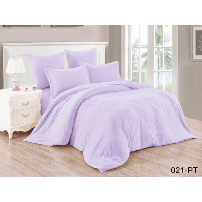 КПБ дуэт, 220х250 см, 150х210 см-2 шт., 50х70 см, 70х70 см по 2 шт., микросатин, сиреневый