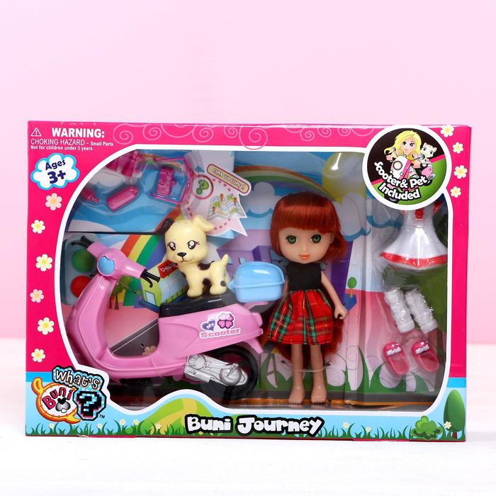 Кукла "Гонщица" с питомцем и аксессуарами, МИКС