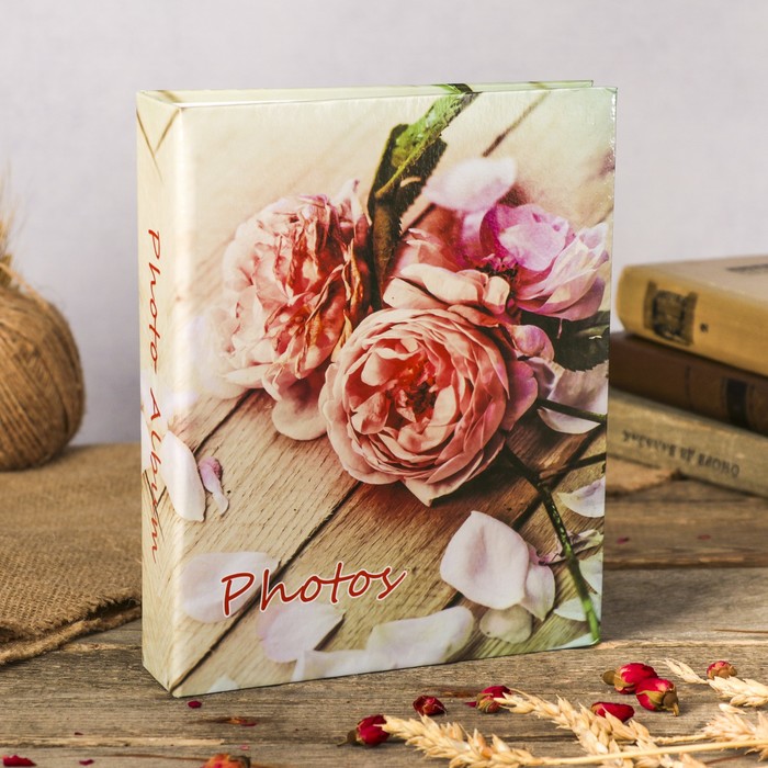 Фотоальбом на 200 фото 10х15 см "Пышные пионы" 23х18х5,5 см