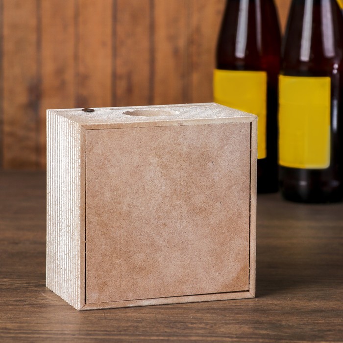 Копилка дерево для пивных крышек "Beer" 12,5х12,5х6 см