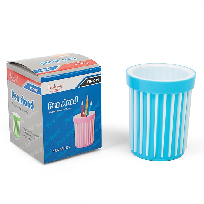 Подставка для пишущих принадлежностей Полоски круглая МИКС, 8.5х8.5х10.5 см