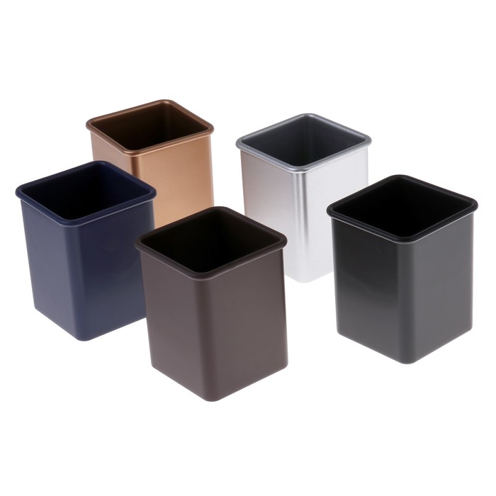 Стакан для пишущих принадлежностей квадратный МИКС 8х8х10 см