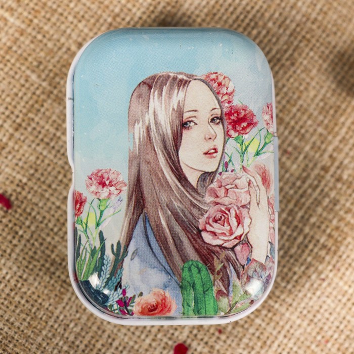 Шкатулка металл прямоугольная "Flowers" МИКС 2,5х6х4 см