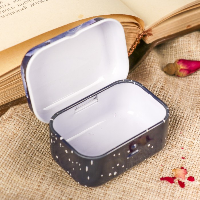 Шкатулка металл прямоугольная "Фламинго" МИКС 2,5х6х4 см