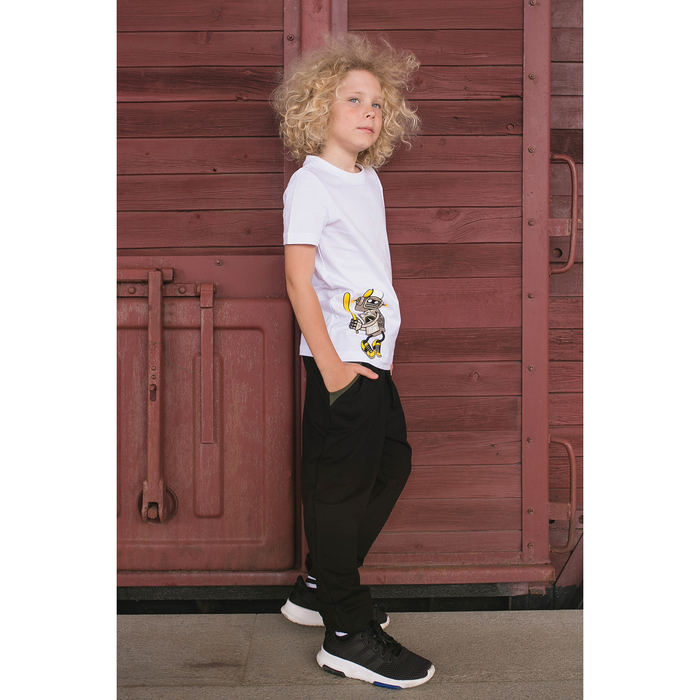 Футболка для мальчика MINAKU "Робот", рост 134-140 см, цвет белый