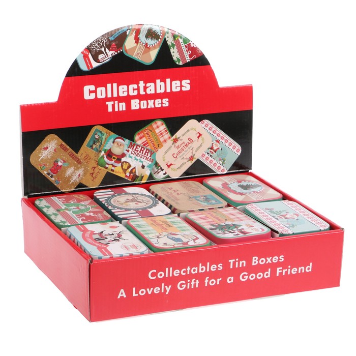 Шкатулка металл прямоугольная "Новый, новый, новый год" МИКС 2х9,8х6 см