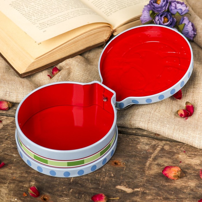 Шкатулка металл новогодняя шар "Пингвин на лыжах" 4х12,5х11,3 см