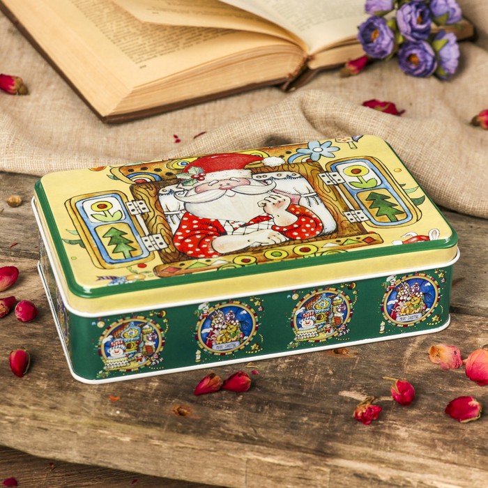 Шкатулка металл "Летний Дедушка Мороз" 5х19,5х11,5 см