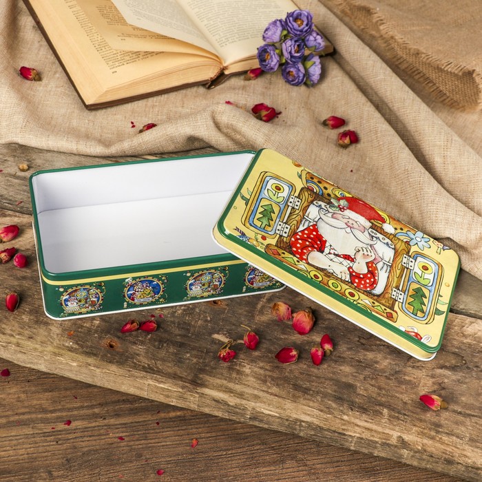 Шкатулка металл "Летний Дедушка Мороз" 5х19,5х11,5 см