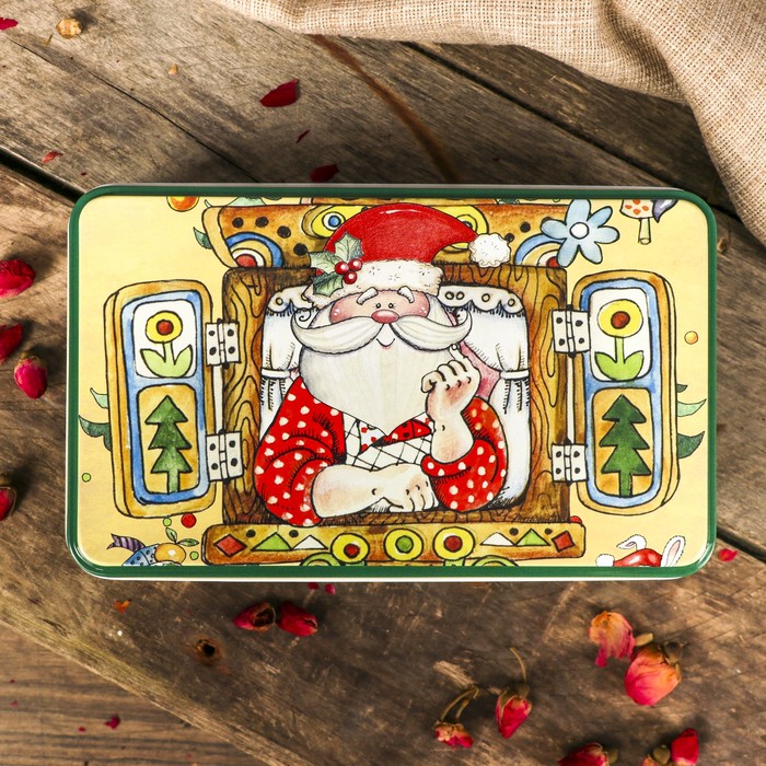 Шкатулка металл "Летний Дедушка Мороз" 5х19,5х11,5 см