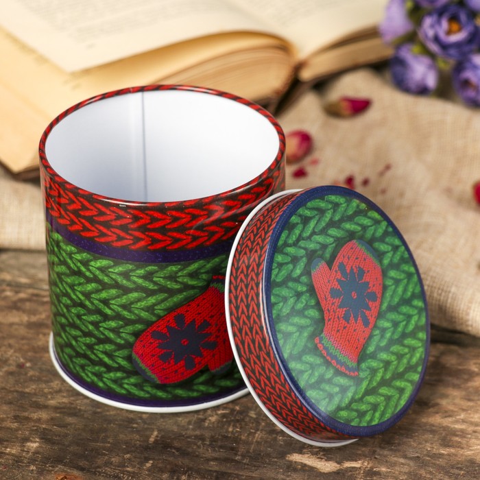 Шкатулка металл "Вязаная варежка" 8,2х8,6х8,6 см