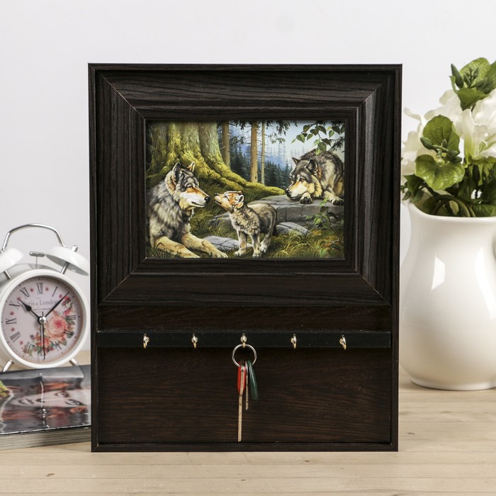 Ключница открытая "Волки" 25х32 см