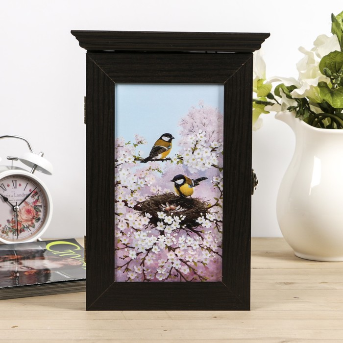 Ключница "Синички" венге 18х30х6 см