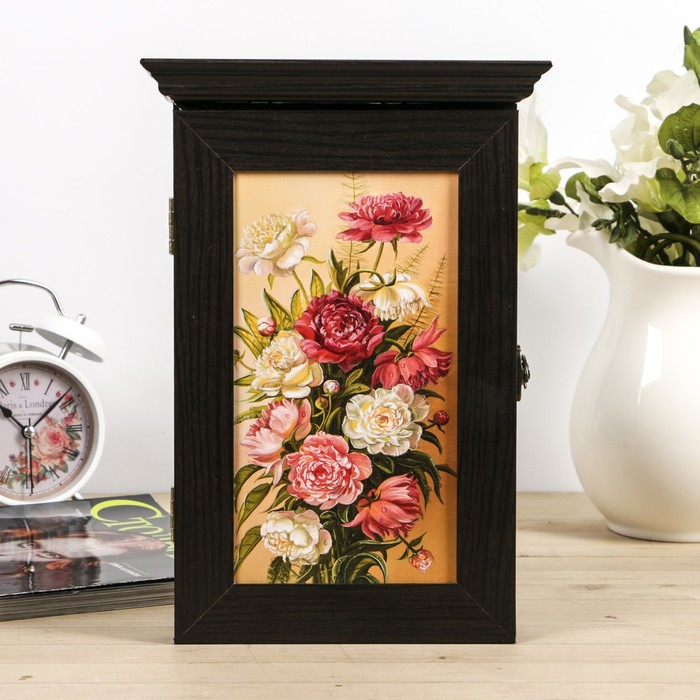 Ключница "Прекрасный букет" венге 18х30х6 см