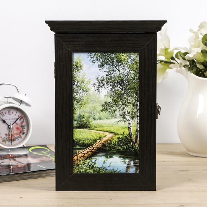 Ключница "Мост через речку" венге 18х30х6 см