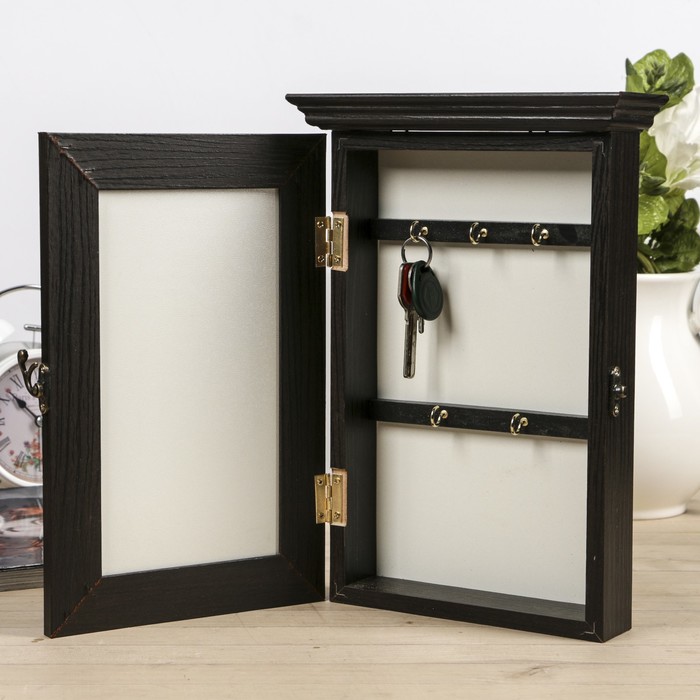 Ключница "Птички и виноград" венге 18х30х6 см