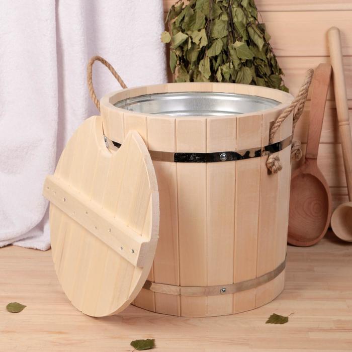 Запарник 15 л с оцинкованной вставкой, с крышкой, нержавеющий обод "Добропаровъ"