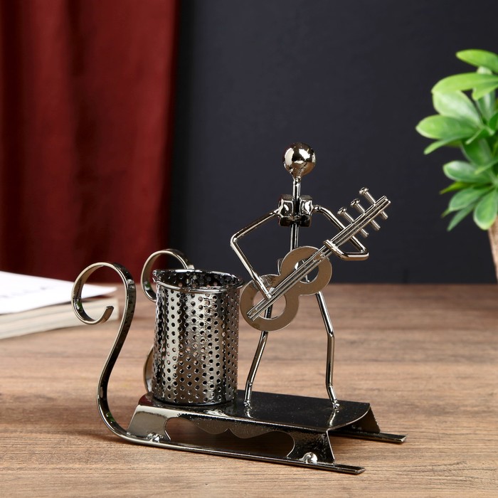 Сувенир металл карандашница "Музыкант" МИКС 14,5х13,8х6,5 см