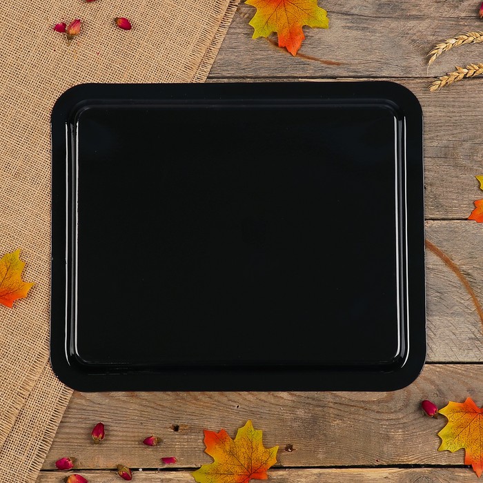 Поднос «Цветы», бордовый фон, 36х30 см, ручная роспись