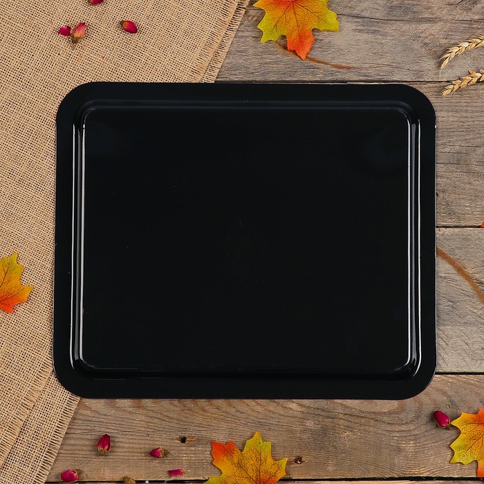 Поднос «Цветы», синий фон, 36х30 см, ручная роспись