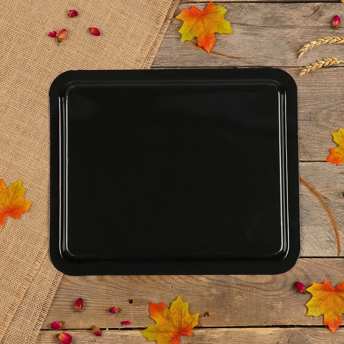 Поднос «Цветы», зелёный фон, 36х30 см, ручная роспись