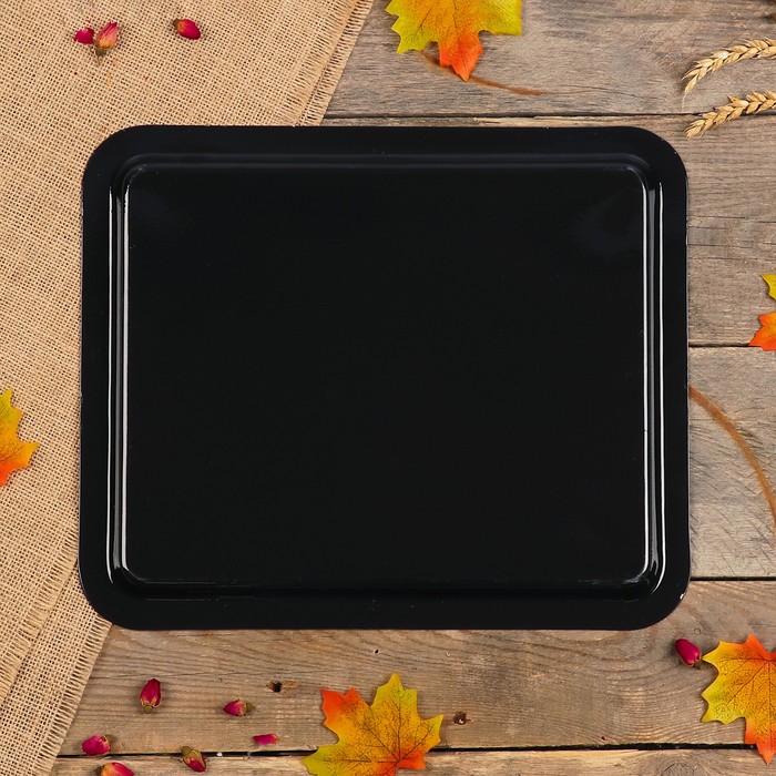 Поднос «Цветы», голубой фон, 36х30 см, ручная роспись