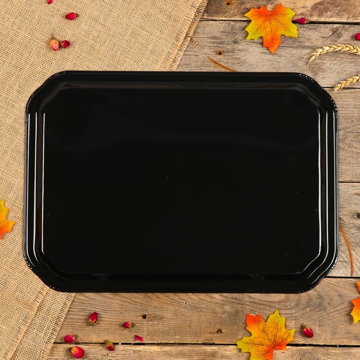 Поднос «Птицы», бордовый фон, 45х32 см, ручная роспись