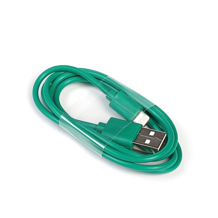 Провод для зарядки и передачи данных GAL 1555, USB - iPhone 5/6/7, 1 метр, зелёный