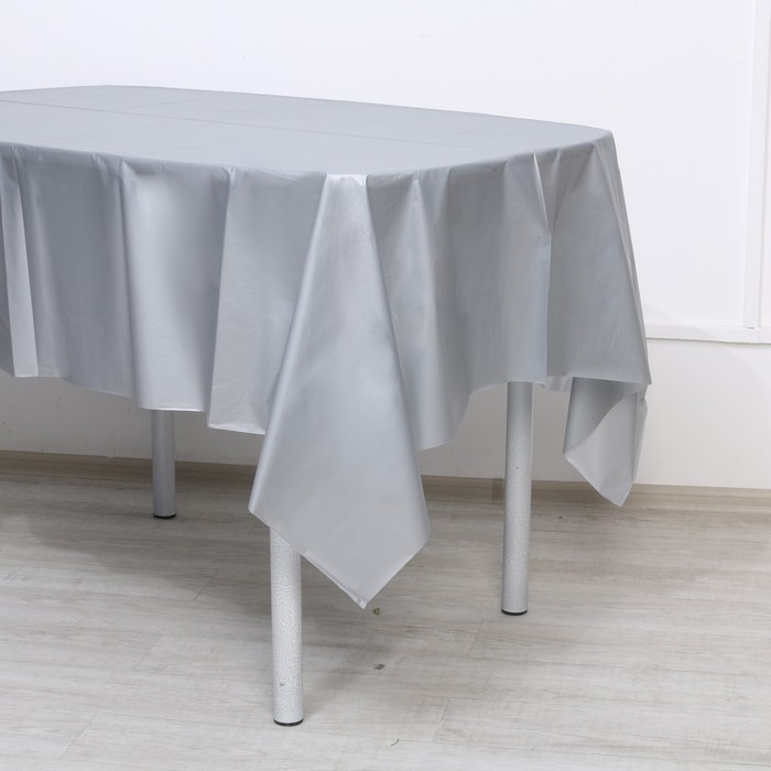 Скатерть «Праздничный стол», 137х183 см, цвет серебряный