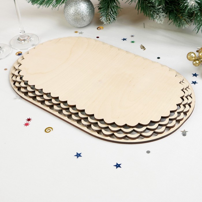 Поднос «Свинки», гжель, 37×22 см