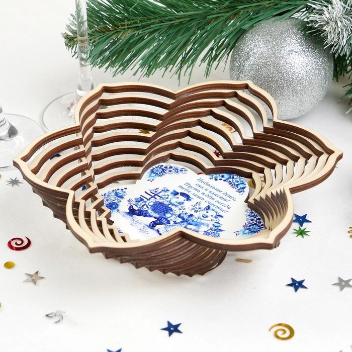 Сухарница «Свинки», гжель, 19×19×4 см