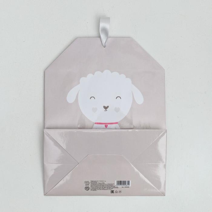 Пакет подарочный «Барашек», 19,5 × 25,6 × 11 см