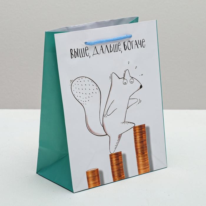 Пакет ламинированный вертикальный «Выше, Дальше, Богаче», MS 18 × 23 × 10 см