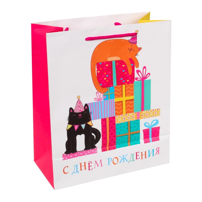 Пакет ламинированный вертикальный «Поздравляю С Днём Рождения!», MS 18 × 23 × 10 см