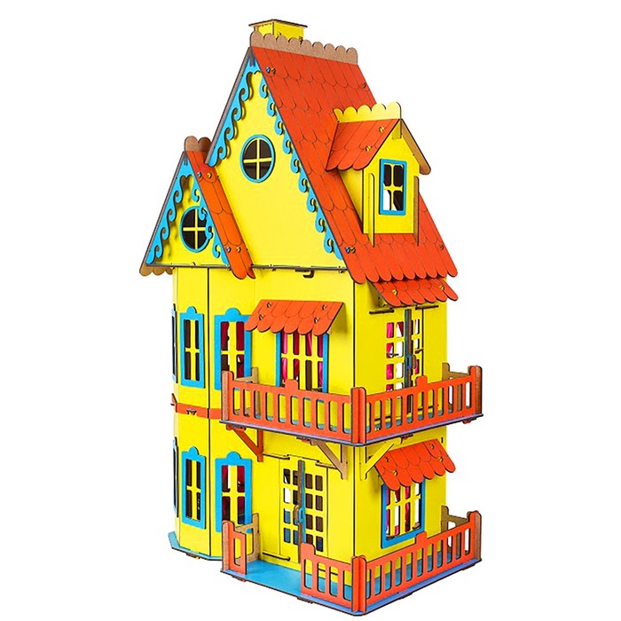 Сборная игрушка "Кукольный домик" жёлтый