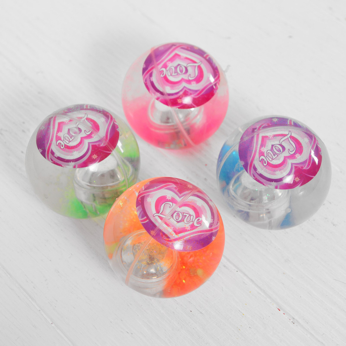 Мяч прыгун Сердечко, 6,5 см, свет МИКС  635730